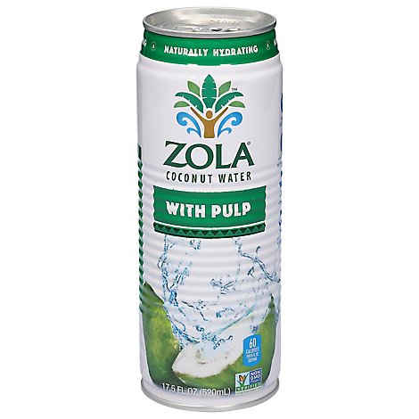Zola Coconut Water Natural With Pulp - 17.5 Fl. Oz.