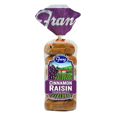 Franz Bagels Premium Cinnamon Raisin 6 Count - 18 Oz - Image 1