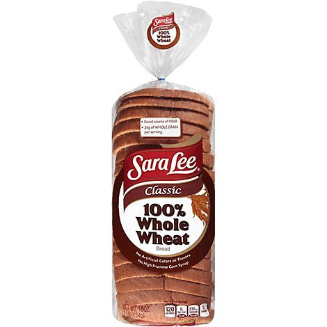 Sara Lee Classic 100% Whole Wheat Bread - 16 Oz