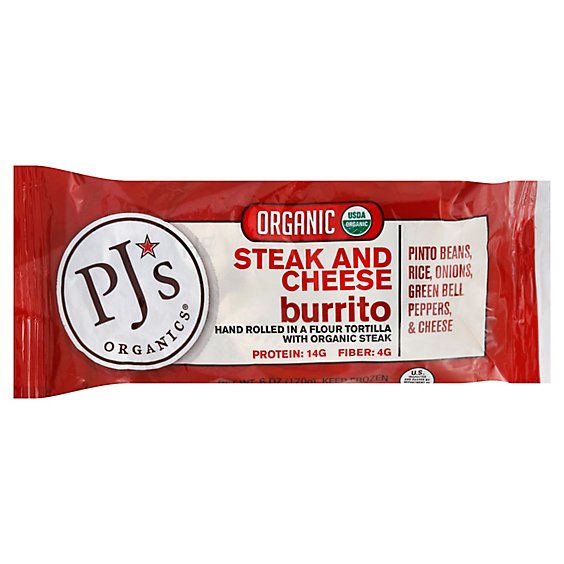 PJs Organics Burrito Beef Original - 6 Oz
