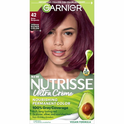 Garnier Nutrisse 42 Deep Burgundy Black Cherry Nourishing Hair Color Creme Kit - Each - Image 1