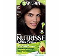 Garnier Nutrisse 30 Darkest Brown Sweet Cola Nourishing Hair Color Creme Kit -Each
