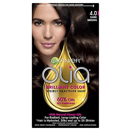 Garnier Olia Oil Powered 4.0 Dark Brown Permanent Hair Color - Each - Image 2