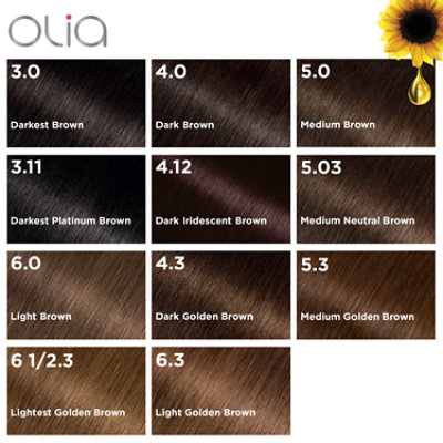 Garnier Olia Oil Powered Ammonia Free Permanent Hair Color 4.0 Dark Brown Kit - Each - Image 5