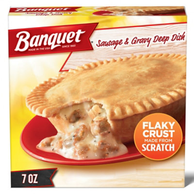 Banquet Deep Dish Sausage & Gravy Frozen Pot Pie Breakfast - 7 Oz - Image 1