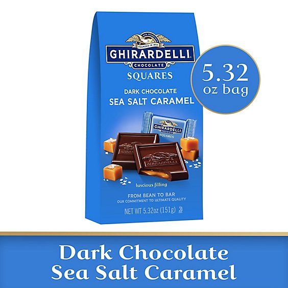 Ghirardelli Dark Chocolate Sea Salt Caramel Squares - 5.32 Oz