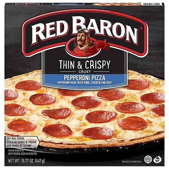 Red Baron Pizza Thin & Crispy Pepperoni - 15.77 Oz