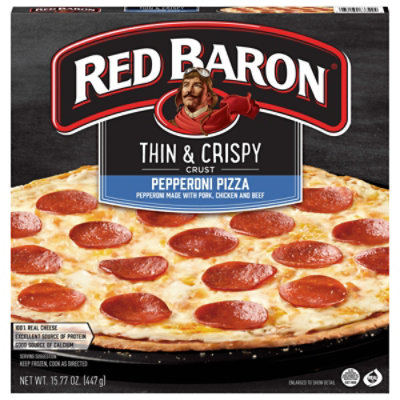 Red Baron Pizza Thin & Crispy Pepperoni - 15.77 Oz