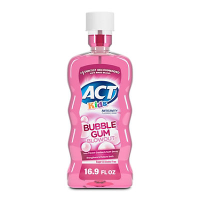 ACT Kids Fluoride Rinse Anticavity Bubble Gum Blowout - 16.9 Fl. Oz. - Image 2