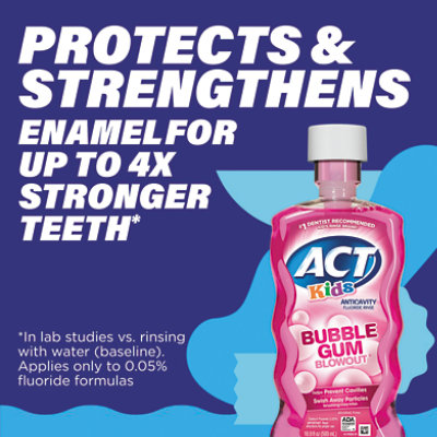 ACT Kids Fluoride Rinse Anticavity Bubble Gum Blowout - 16.9 Fl. Oz. - Image 6