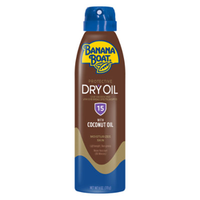 Banana Boat Dry Oil Broad Spectrum SPF 15 Clear Sunscreen Spray - 6 Oz