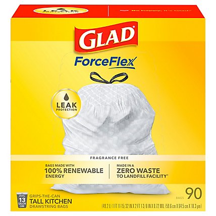 Glad Kitchen Bags Tall Drawstring Reinforcing Bands - 90 Count - Image 2