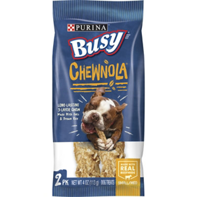 Busy Dog Treats Chewnola Wholesome Oats & Brown Rice 2 Count - 4 Oz - Image 1