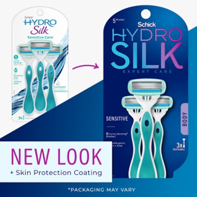 Schick Hydro Silk Sensitive Care Womens Disposable Razors - 3 Count - Image 3