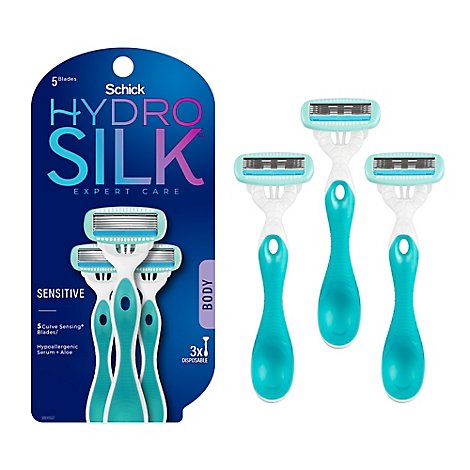 Schick Hydro Silk Sensitive Care Womens Disposable Razors - 3 Count
