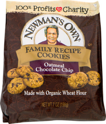 Newmans Own Organics The Second Generation Cookies Family Recipe Oatmeal Chocolate Chip - 7 Oz