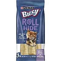 Busy Dog Treats Rollhide Beefhide 3 Count - 4 Oz - Image 1