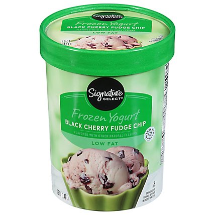Signature SELECT Frozen Yogurt Chocolate Chip Black Cherry Low Fat - 1.5 Quart - Image 1