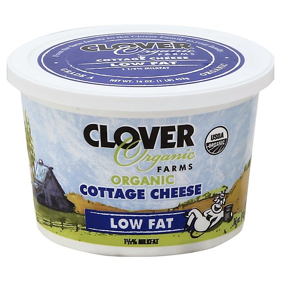 Clover Organic Farms Organic Cheese Cottage Low Fat - 16 Oz