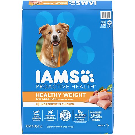 Iams Adult Healthy Weight Control Dry Dog Food With Real Chicken - 15 Lb