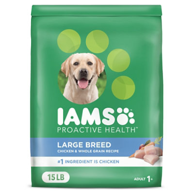 Iams High Protein Large Breed Adult Dry Dog Food With Real Chicken - 15 Lbs