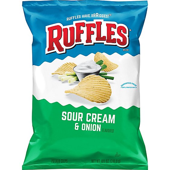 Ruffles Potato Chips Sour Cream & Onion - 8.5 Oz