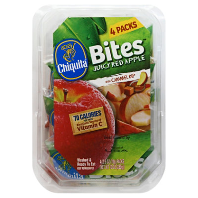 Chiquita Bites Juicy Red Apple With Caramel Dip Multipack - 4-2.5
