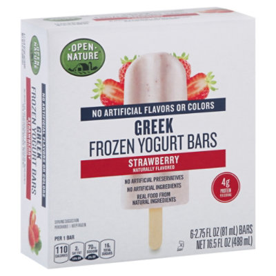 Open Nature Bars Greek Frozen Yogurt Strawberry - 6-2.75 Fl. Oz.