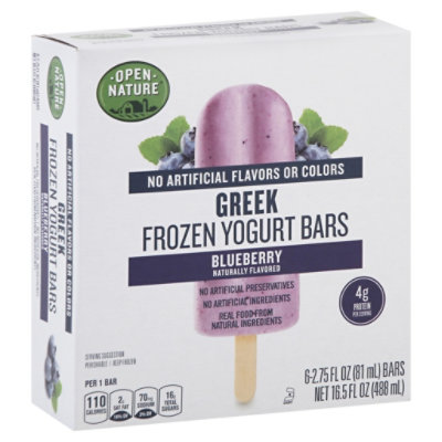 Open Nature Bars Greek Frozen Yogurt Blueberry - 6-2.75 Fl. Oz.