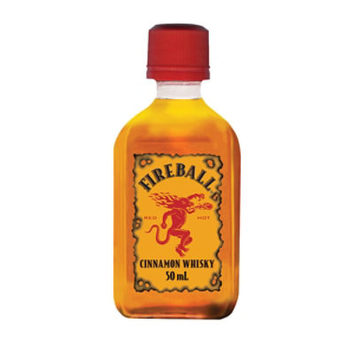 Fireball Hot Cinnamon Blended Whiskey 66 Proof In Plastic Bottle - 50 Ml