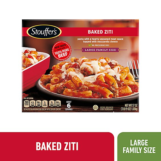 Stouffer's Baked Ziti Large Family Size Frozen Meal - 57 Oz