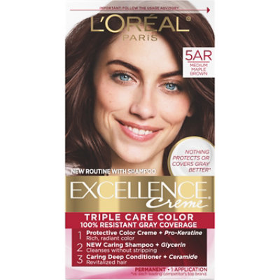 LOreal Excellence Creme Permanent Color Medium Maple Brown 5AR - Each