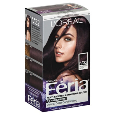 LOreal Feria Haircolor Permanent Violet Soft Black M32 - Each - Albertsons