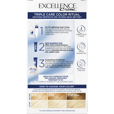 L'Oreal Paris Excellence Creme Triple Care Hair Color 01 Extra Light Ash Blonde Kit - Each - Image 4