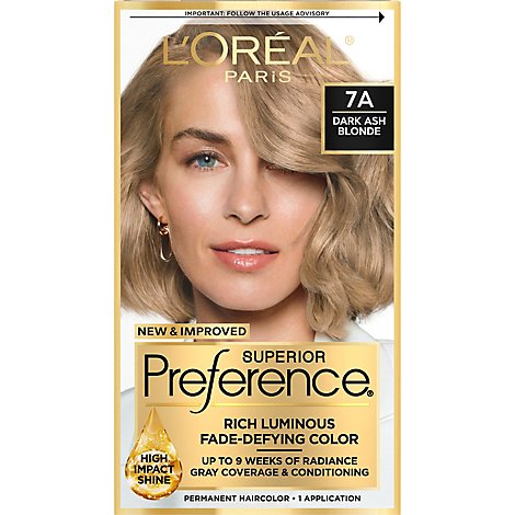 LOreal Preference Dark Ash Blonde 7a Hair Color - Each