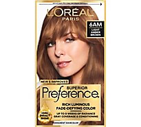 LOreal Superior Preference Hair Color Light Amber Brown 6Am - Each