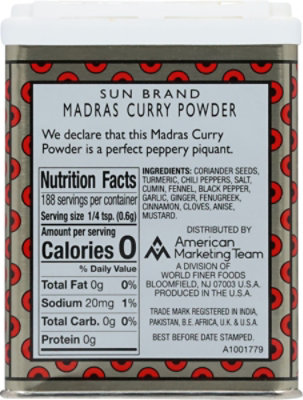 Sun Brand Curry Powder Madras - 4 Oz - Image 5