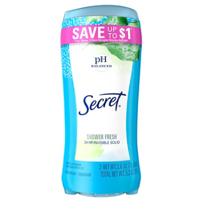 Secret Invisible Solid Antiperspirant and Deodorant Shower Fresh Twin Pack - 2-2.6 Oz - Image 8