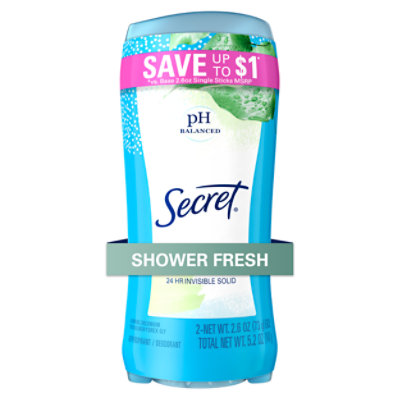 Secret Invisible Solid Antiperspirant and Deodorant Shower Fresh Twin Pack - 2-2.6 Oz - Image 1