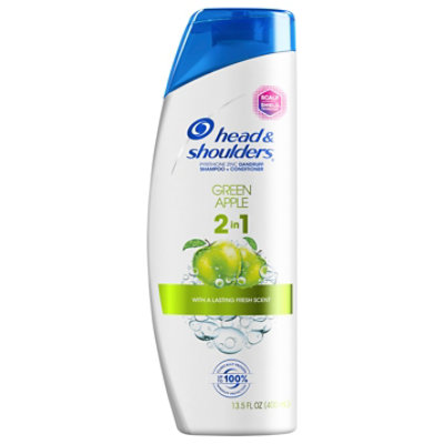 Head & Shoulders Shampoo + Conditioner 2In1 Anti Dandruff Green Apple - 13.5 Fl. Oz.