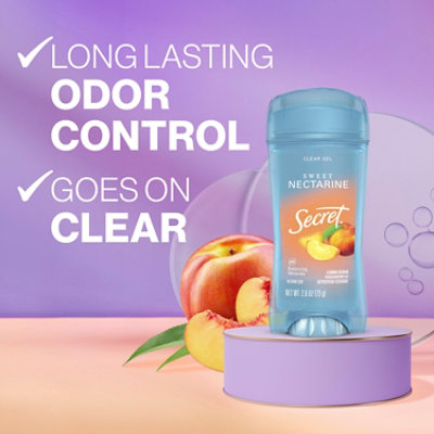 Secret Fresh Clear Gel Antiperspirant and Deodorant Sweet Nectarine Scent - 2.6 Oz - Image 2