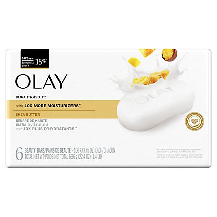 Olay Ultra Fresh Moisture Shea Butter Beauty Bar with Vitamin B3 Complex - 6-3.75 Oz - Image 1