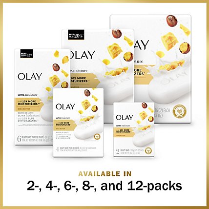 Olay Ultra Fresh Moisture Shea Butter Beauty Bar with Vitamin B3 Complex - 6-3.75 Oz - Image 6