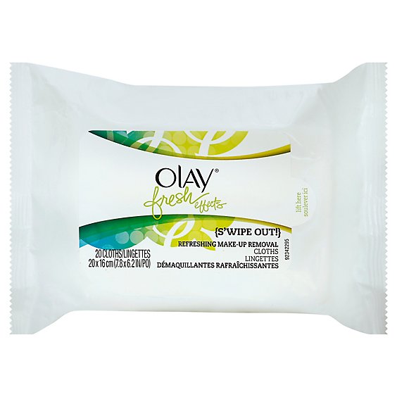 Olay Fresh Effects Makeup Remover Wet Cloths Refreshing - 20 Count