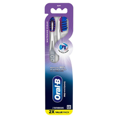 Oral-B 3D White Pro-Flex Stain Eraser Toothbrushes Soft - 2 Count - Image 6