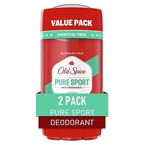 Old Spice High Endurance Aluminum Free Deodorant For Men Pure Sport Scent Value Pack - 2-3 Oz