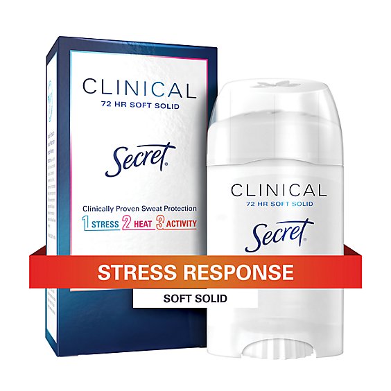 Secret Clinical Strength Soft Solid Antiperspirant and Deodorant Stress Response - 1.6 Oz
