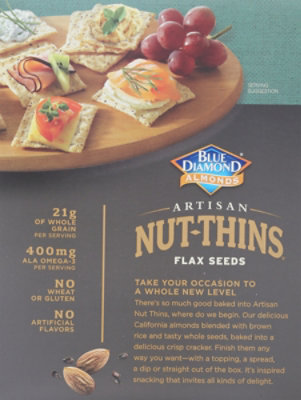 Blue Diamond Nut Thins Cracker Snacks Artisan Natural Flax Seeds - 4.25 Oz - Image 6