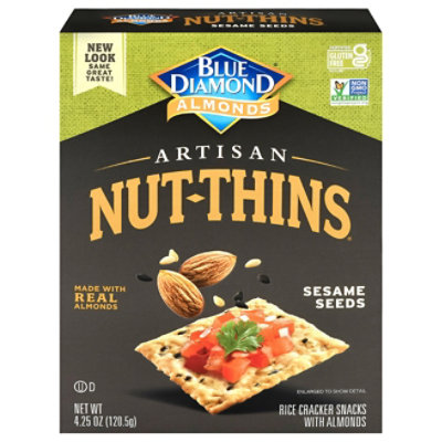 Blue Diamond Nut Thins Cracker Snacks Artisan Natural Sesame Seeds - 4.25 Oz - Image 3