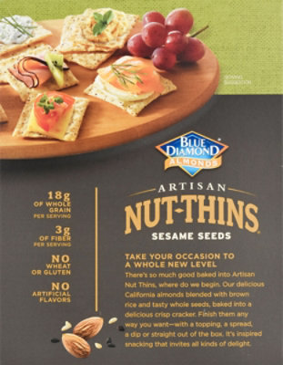 Blue Diamond Nut Thins Cracker Snacks Artisan Natural Sesame Seeds - 4.25 Oz - Image 6